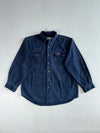 Carhartt Navy Twill Button-Down Work Shirt – Twin Flap Pockets, 100% Cotton (2XL)