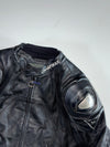 Dainese Stealth Black Genuine Leather Armoured Moto Racing Jacket PADDED (Back Hump) (M)