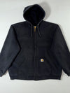 Carhartt Black Heavyweight Full-Zip Workwear Hoodie – Made in Mexico (3XL)