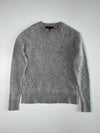 Tommy Hilfiger Flag Logo Crewneck Sweater, Heather Grey(XS)