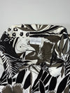 Vintage Freetime Zebra Leopard Print Short Sleeve Shirt Black White Men’s (L)