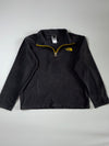 The North Face Embroidered Logo Quarter-Zip Fleece Pullover – Charcoal/Yellow (S)