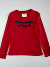 Abercrombie & Fitch Chenille Spellout Long Sleeve Tee Red Men’s (L)