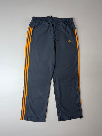Adidas Grey Orange 3-Stripe Woven Track Pants (W:38) (L:44)
