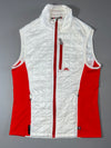 J.Lindeberg Quilted Hybrid Vest — White Red Colorblock (S)