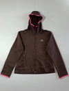 Y2K Adidas Brown & Pink Fleece-Lined Zip-Up Hoodie Women's (S)