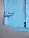Camp David Blue Linen Blend Embroidered Short Sleeve Shirt (2XL)