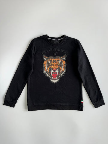 Philipp Plein Homme Rhinestone Tiger Crewneck Sweatshirt (S)