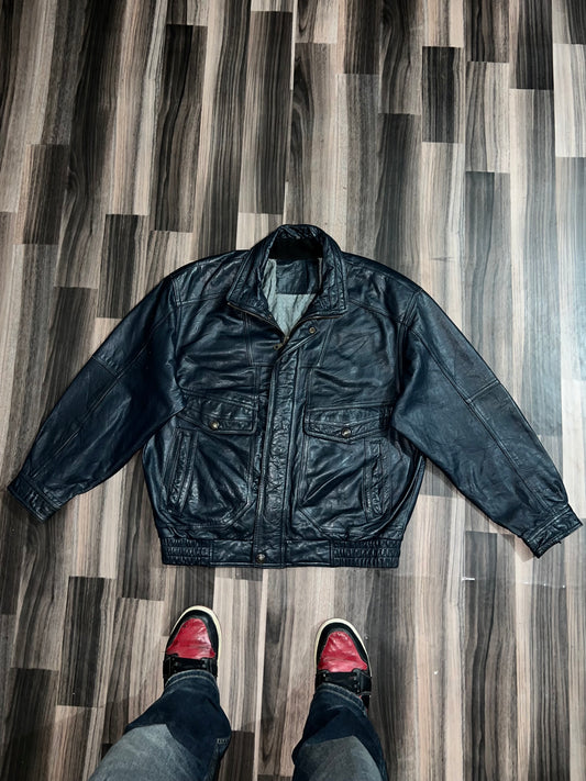 A b Super Premium Original Leather Blue Leather (XL/2XL)