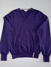 Burberry London | Purple Wool V-Neck Knit Sweater | (S)