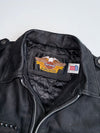 Vintage 90s Harley-Davidson Genuine Leather Studded Biker Jacket  Pyramid Studs, Belted Waist (L)