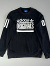 Adidas Originals Black Spellout Graphic Crewneck Sweatshirt (S)