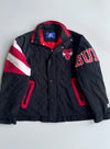 Starter Chicago Bulls Black Red Colorblock Puffer Jacket (2Xl)