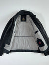 Folstop Distressed Black Leather Knit-Collar( Detechable Collar) Biker Jacket (XL)