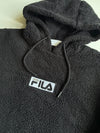 FILA Sherpa Fleece Box Logo Hoodie – Black (M)