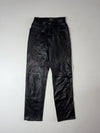Vintage Mix Black Leather Straight Leg Pants (W:25) (L:42)