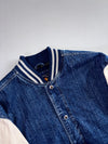 Route 66 Denim & Cream Varsity Jacket Leather Sleeves (2XL)