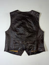 Vintage Genuine Leather Waistcoat Vest with Buckle Back – Dark Brown (S)