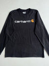 Carhartt Black Long Sleeve Big Script Logo Tee, Relaxed Fit (XL/2XL)