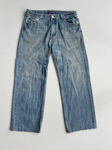 Metro Jeans Vintage Washed Blue Denim Jeans (W:34, L:39 )