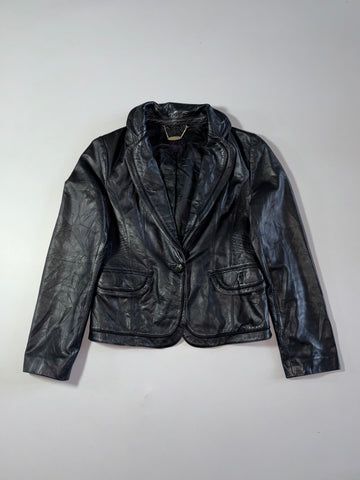 Vintage Olivia Lauren Black Genuine Leather Blazer Jacket Women’s (S)