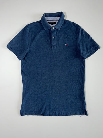 Tommy Hilfiger Slim Fit Navy Melange Polo Shirt (L)