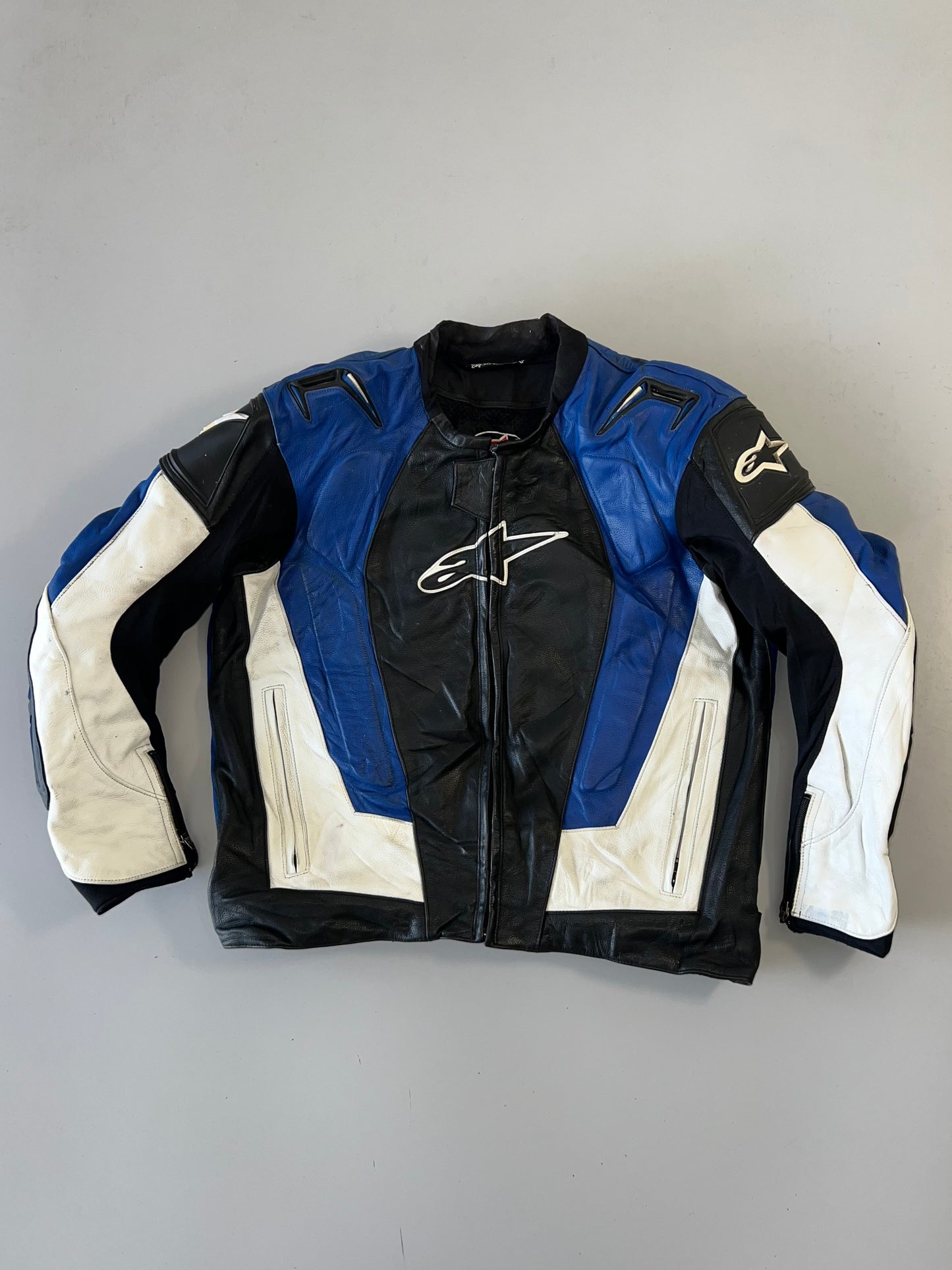 ZSuper RARE Alpinestars Original Heavy Pure Leather Riding Jacket (Extremely Padded) (L/XL)