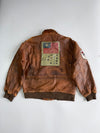 Avirex Type G-1 U.S. Navy Flight Jacket Multi-Patch Leather Bomber with Blood Chit & Shearling Collar (L/XL)
