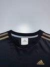 Adidas 3-Stripe Performance Tee – Black & Gold (M)