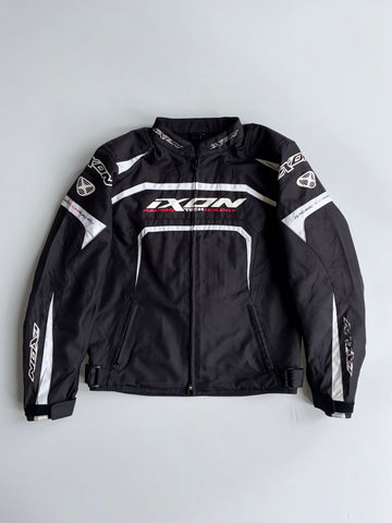 IXON Racing Technology Black Motorcycle Riding Jacket – Protective Biker Gear (PADDED) (L)