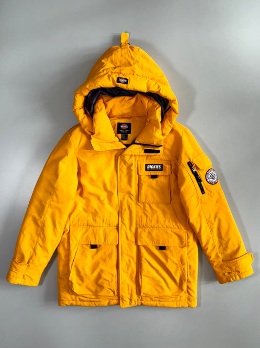 Dickies Since 1922 Yellow Hooded Puffer Heavy Utility Jacket (L)