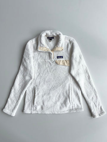 Patagonia Re-Tool Snap-T White High-Pile Fleece Pullover  (XS)