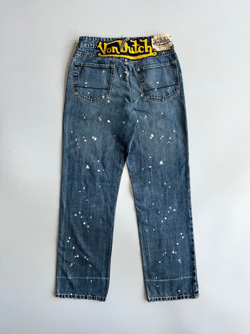 Von Dutch Paint Splatter  Denim Jeans (W:28) (L:42.5)