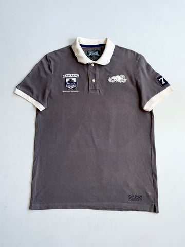Vintage Roots Canada Grey Embroidered Polo TShirt (L)
