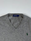 Polo Ralph Lauren | Navy Red Pony V-Neck Wool Sweater | (M)