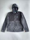 The North Face Men’s Grey Osito-Style High-Pile Sherpa Fleece Hooded Full-Zip Jacket with Ripstop Panels (L)