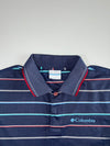Columbia Navy Striped Polo Shirt (M)