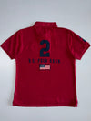 U.S.Polo Assn. USPA Big Pony Polo Shirt | Red American Flag Patch Short Sleeve Cotton (XL)