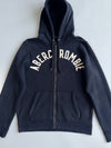 Abercrombie & Fitch | Navy Arch Logo Zip Hoodie | (XL)