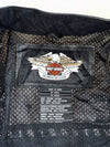 Harley-Davidson Racing Black, Orange & Cream Leather Jacket – Vintage Moto Racer (M)