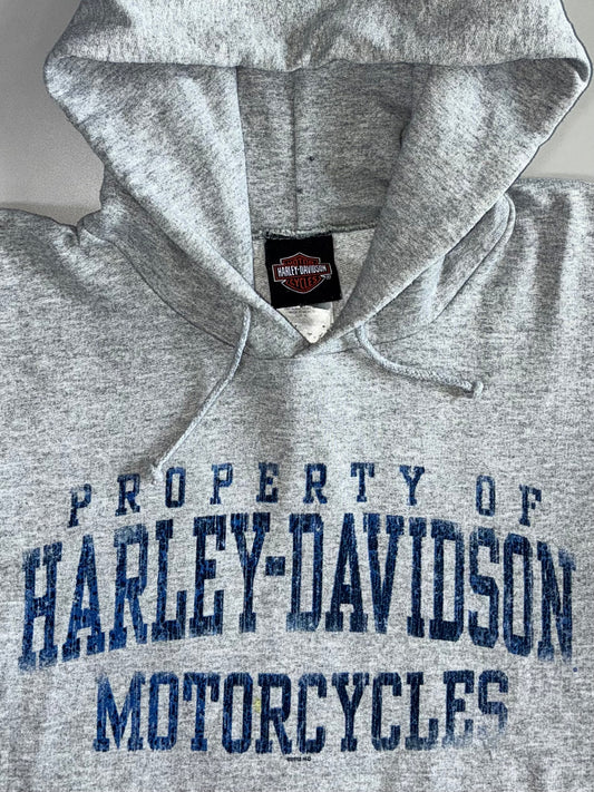Harley-Davidson “Property Of” Motorcycles Grey Pullover Hoodie (2XL)