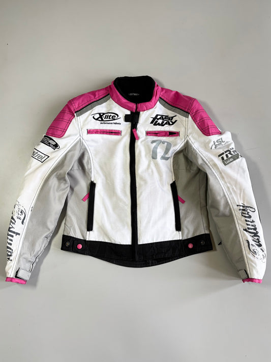 Fastway Vintage Racing Jacket Bridgestone X-Lite Castrol Patches Moto-Core (S)