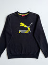 Puma Black & Yellow Big Logo Crewneck Sweatshirt | Size (S)