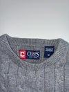 Chaps Cable-Knit Crewneck Sweater – Grey (L)