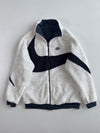 Nike Reversible Big Swoosh Sherpa Jacket, White/Black & Navy(L)