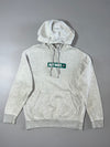 Nike Just Do It Grey Hoodie Green Box Logo Pullover Size (M)