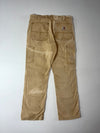Carhartt Relaxed Fit Double Knee Tan Duck Canvas Work Pants (W:32) (L:38)