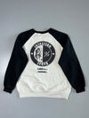 Top Rebel Virus Raglan Sweatshirt White Black Graphic (XL)