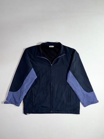 Reebok Navy & Periwinkle Blue Fleece-Lined Track Jacket (L/XL)