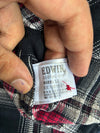 Edwin Blue Trail Plaid Flannel Shirt with Denim Sleeves (M)